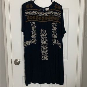 Black embroidered dress